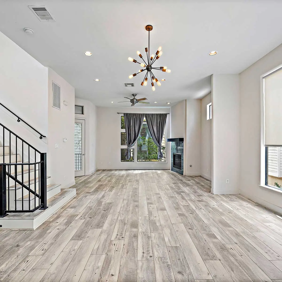 Modern home interior with beautiful flooring